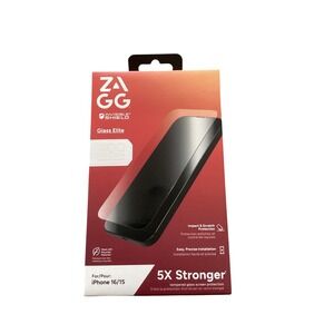 ZAGG Invisible Shield Glass Elite Screen Protector for iPhone 16 15 5X‎ Stronger